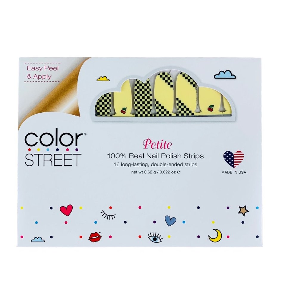 Color Street Checks n' Cherries Checkerboard Nail Polish Manicure Strips NEW